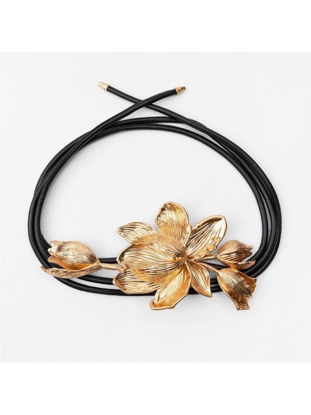 Zara NWT gold flower cord belt 4548/254 - Picture 6 of 6